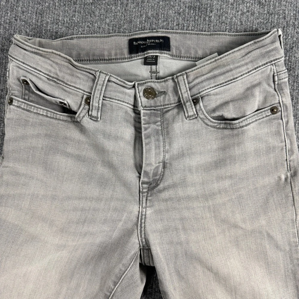 Banana Republic Sculpt Skinny Jeans Womens 26/2 LightGray Denim Pants Distressed